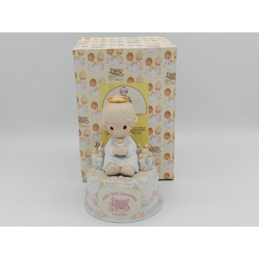 Precious Moments Happy 10th Anniversary Figurine Enesco 540013 Chapel 1999